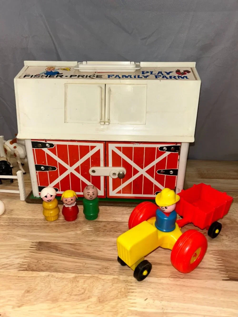 Vintage 1967 Fisher Price Little People Play Family Farm Toy Set - No Silo - Picture 4 of 11